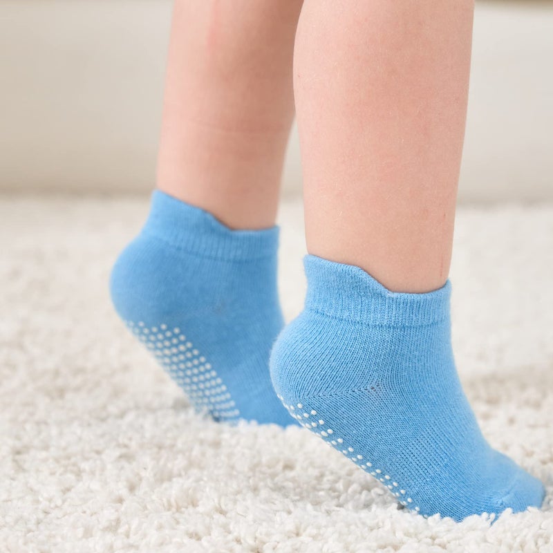 ZAPLES Baby Non Slip Grip Ankle Socks with Non Skid Soles for Infants Toddlers Kids Boys Girls (Boys - 9 Pairs, 12-36 Months) - Image 3